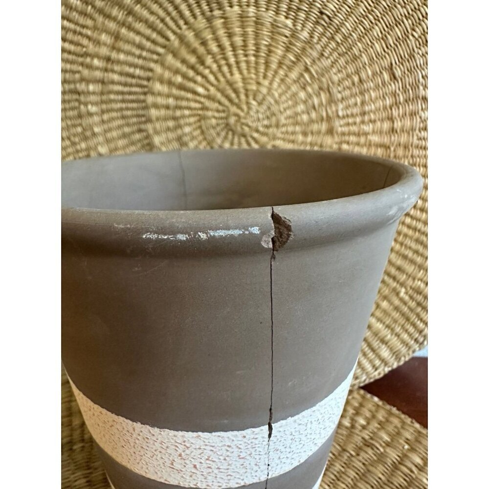 Bloom ceramics black, and white striped garden pot - Picture 10 of 11